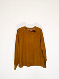 Camel Asymmetric Neckline Long-Sleeve Pullover