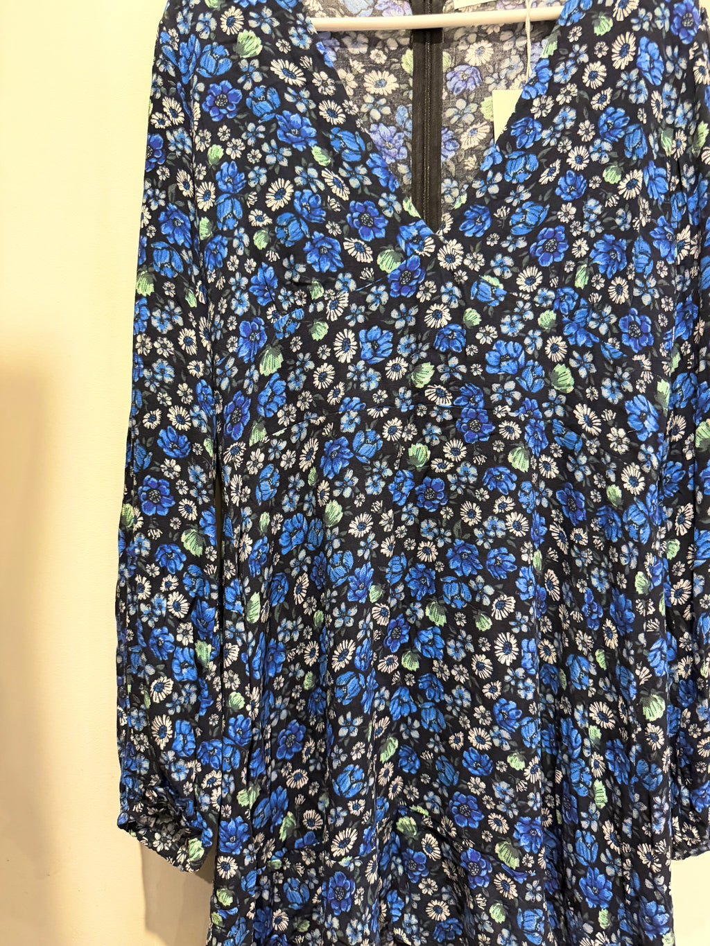 Pull&Bear Blue Floral Tie-Front Mini Dress