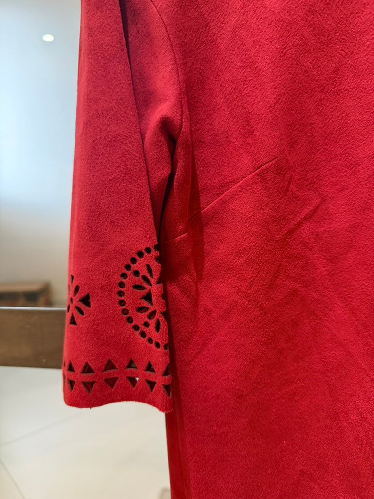 Red Cutwork Sleeve Top