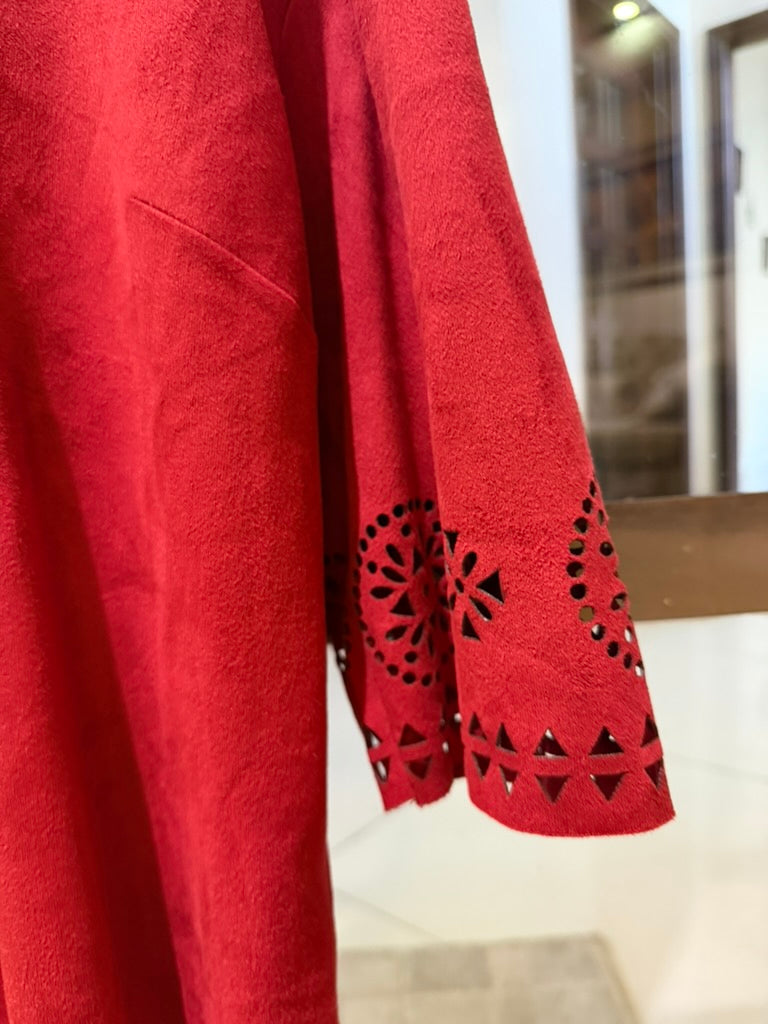 Red Cutwork Sleeve Top