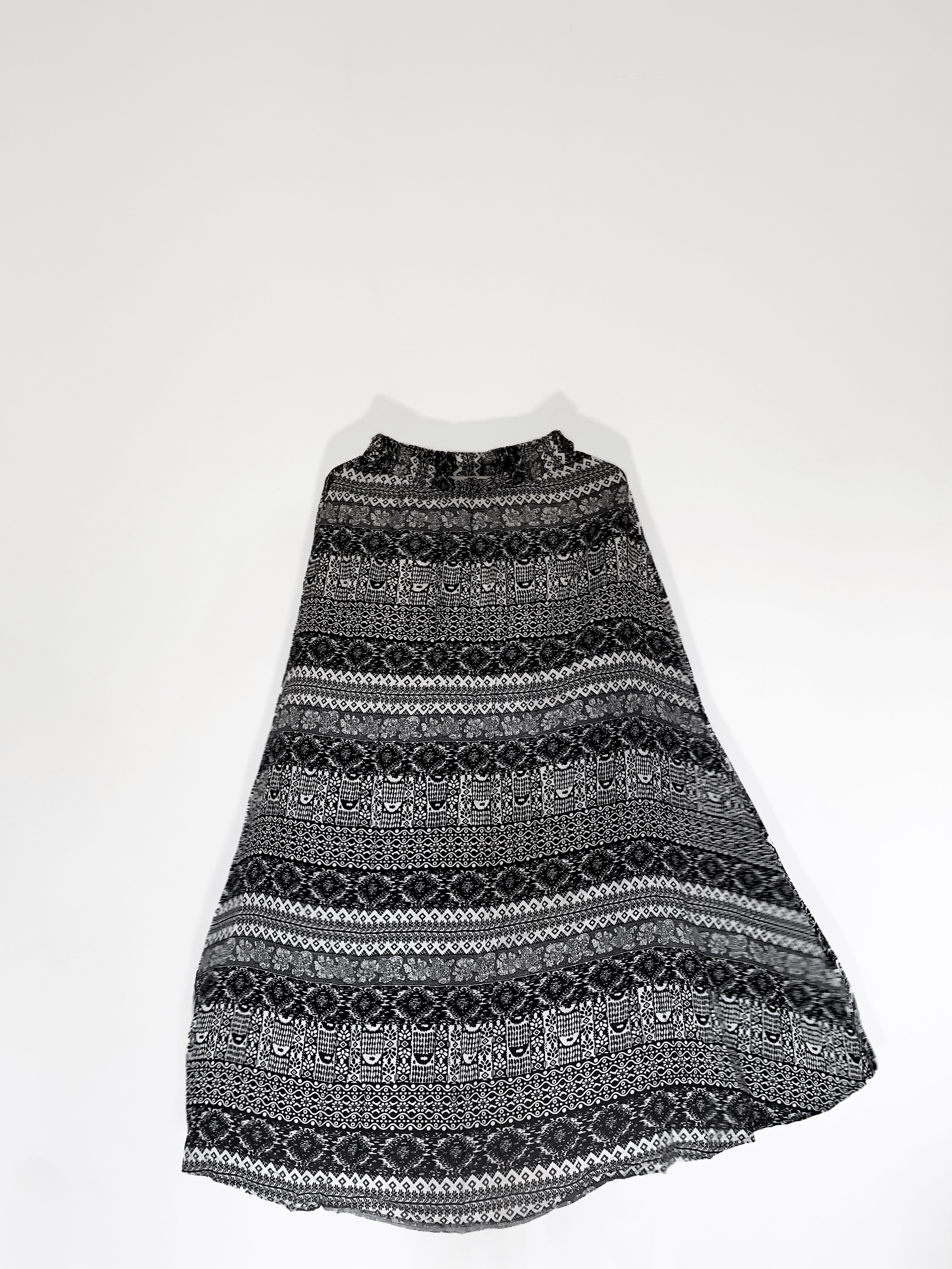 Black and white Bohemian Skirt