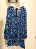 Pull&Bear Blue Floral Tie-Front Mini Dress