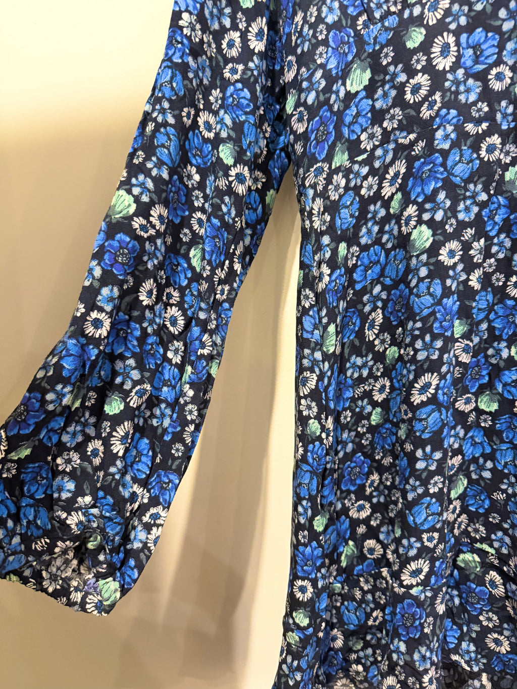 Pull&Bear Blue Floral Tie-Front Mini Dress