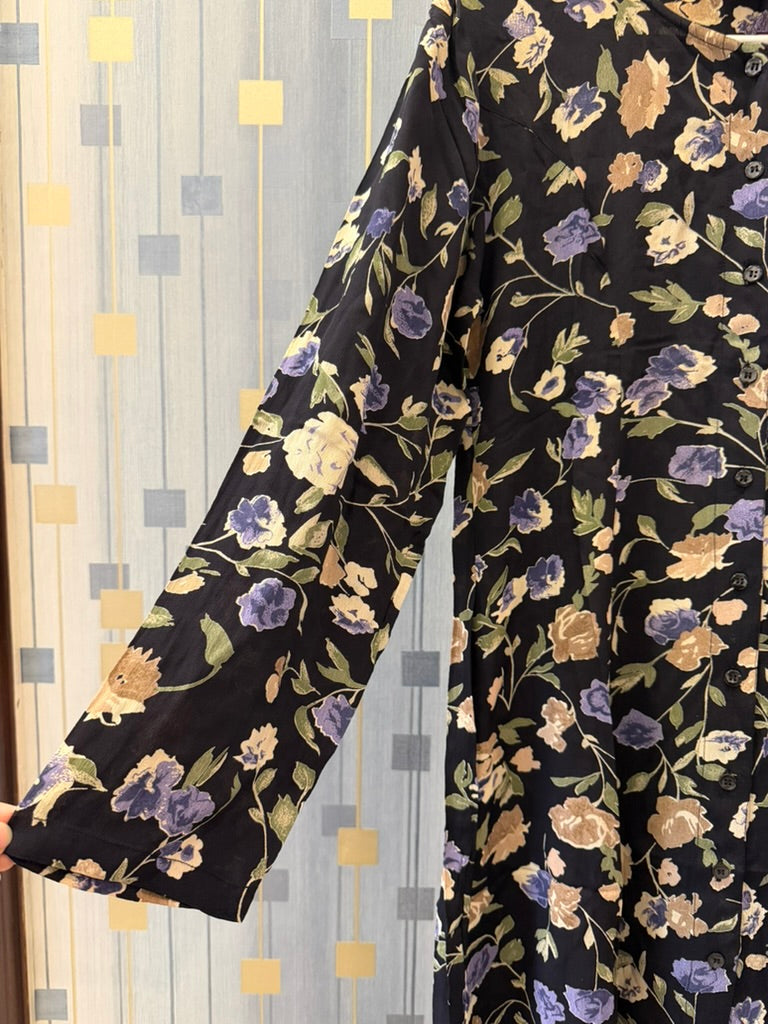 Black Floral long dress