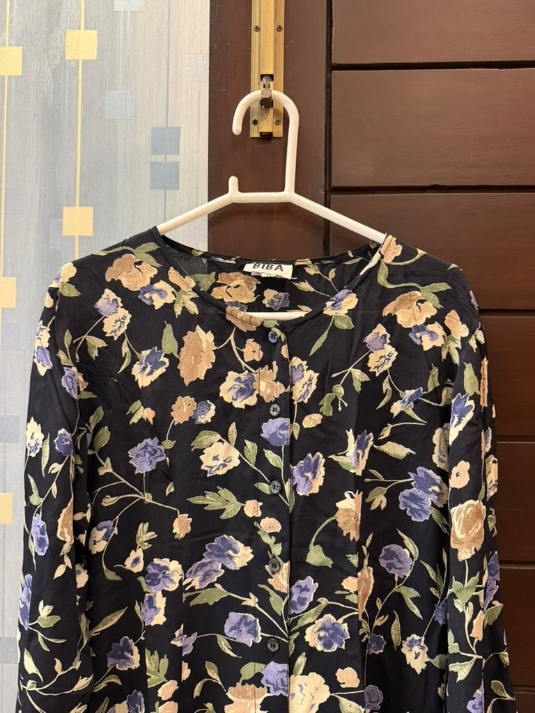 Black Floral long dress