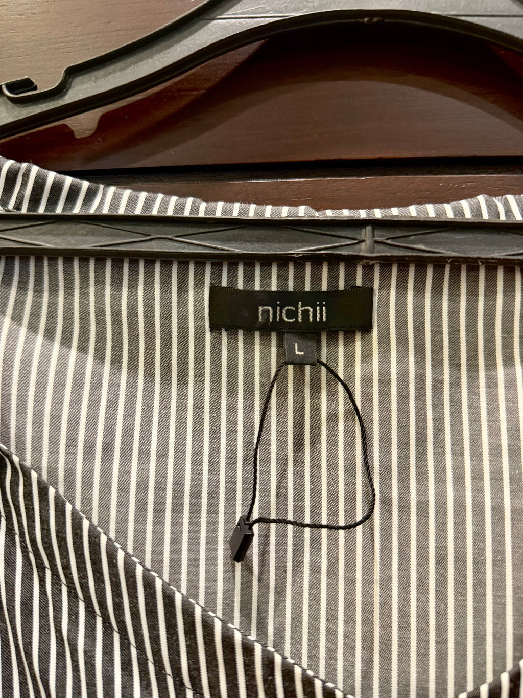 Nichii Striped Tie-Front Formal Top