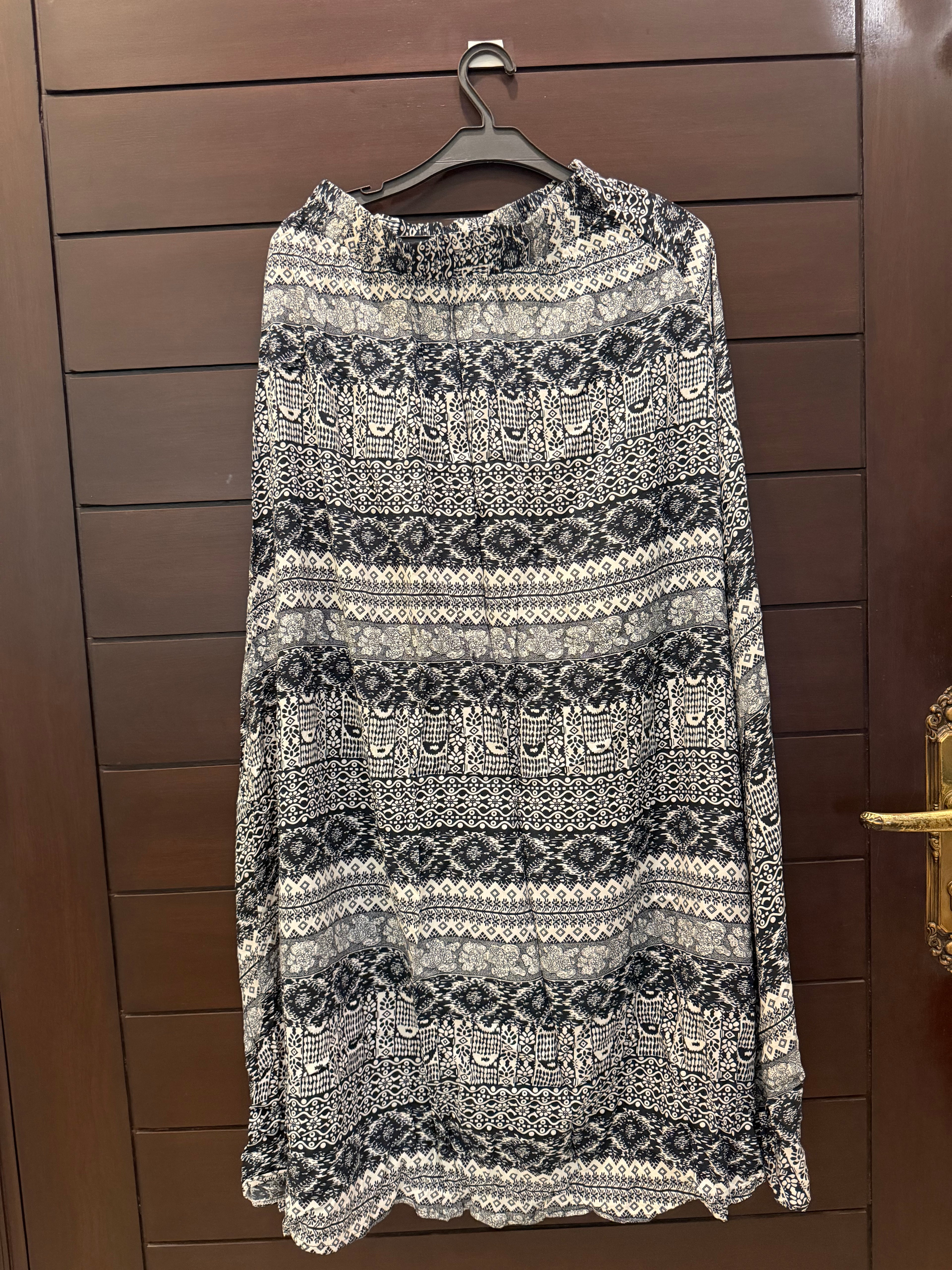Black and white Bohemian Skirt