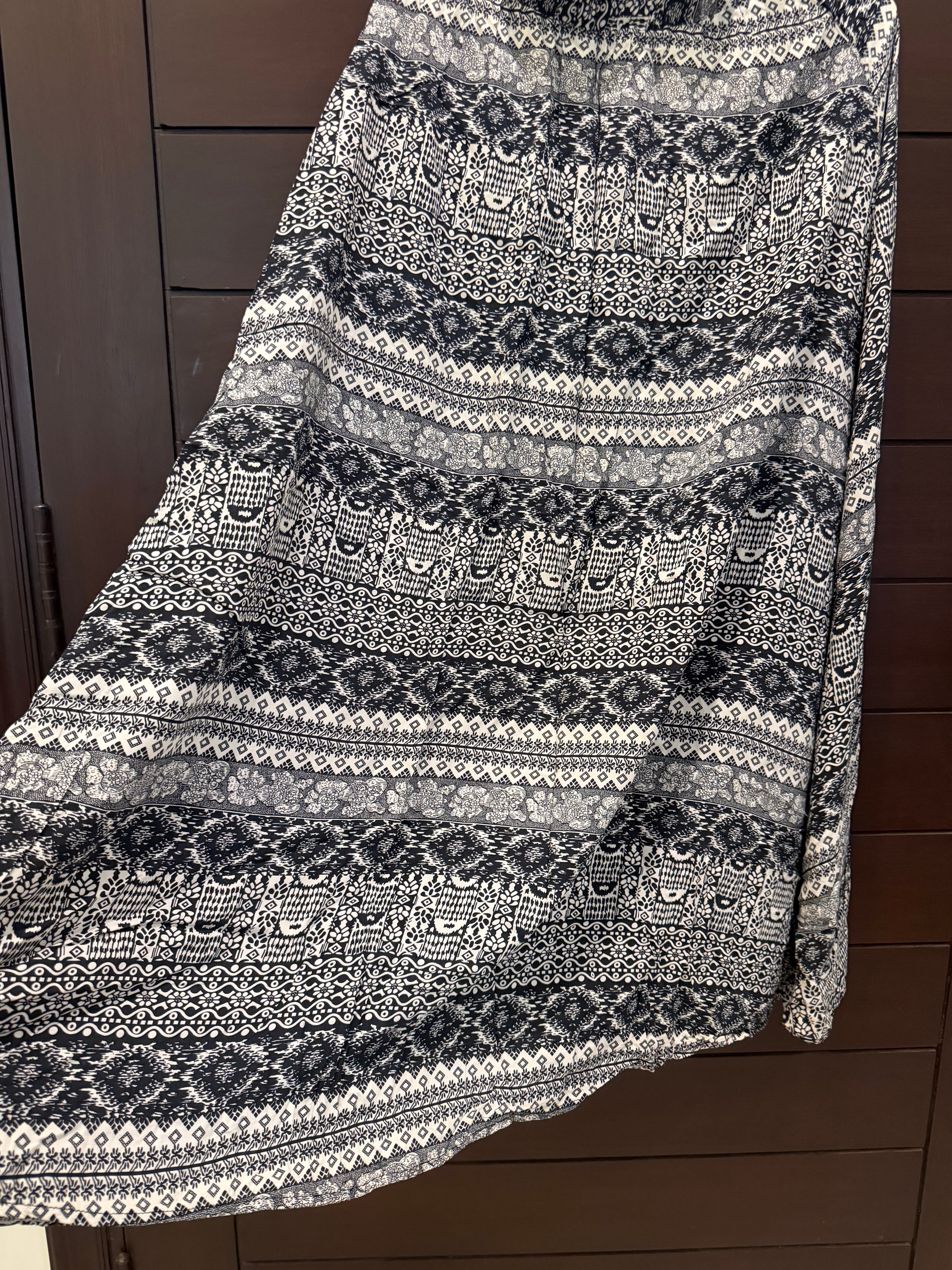 Black and white Bohemian Skirt