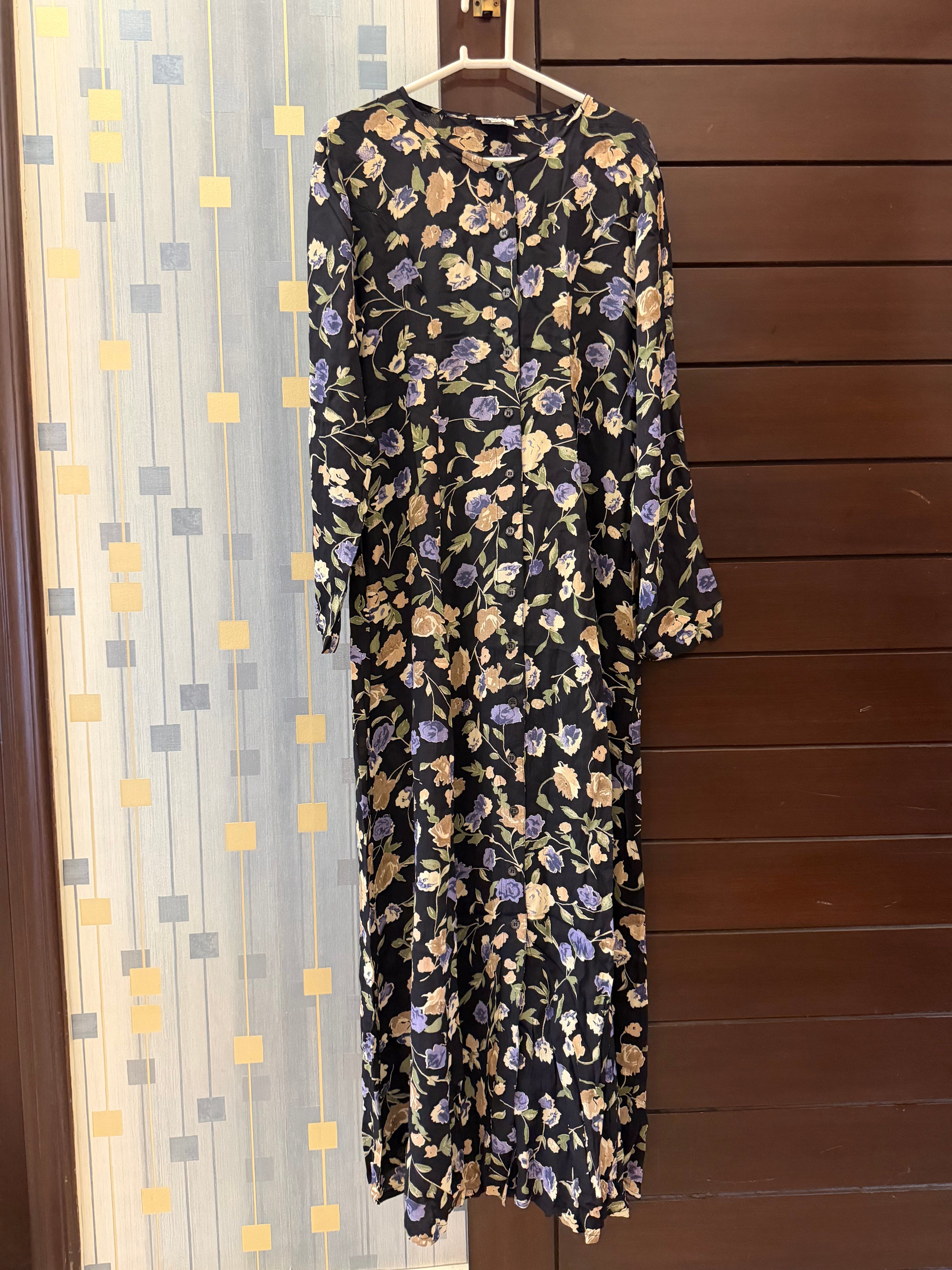 Black Floral long dress